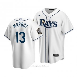 Maglia Baseball Uomo Tampa Bay Rays Manuel Margot Replica Primera 2020 Bianco