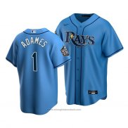 Maglia Baseball Uomo Tampa Bay Rays Willy Adames Replica Alternato 2020 Blu