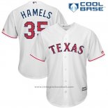 Maglia Baseball Uomo Texas Rangers 2017 Stelle e Strisce Cole Hamels Bianco Cool Base