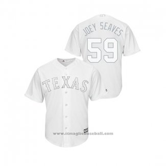 Maglia Baseball Uomo Texas Rangers Brett Martin 2019 Players Weekend Replica Bianco