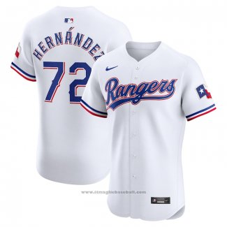 Maglia Baseball Uomo Texas Rangers Jonathan Hernandez Home Elite Bianco