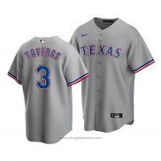 Maglia Baseball Uomo Texas Rangers Leody Taveras Replica Road Grigio