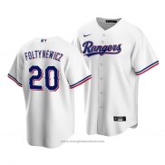 Maglia Baseball Uomo Texas Rangers Mike Foltynewicz Replica Home Bianco