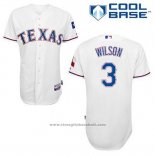 Maglia Baseball Uomo Texas Rangers Russell Wilson 3 Bianco Home Cool Base