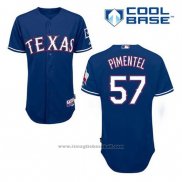 Maglia Baseball Uomo Texas Rangers Stolmy Pimentel 57 Blu Alternato Cool Base