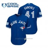 Maglia Baseball Uomo Toronto Blue Jays Aaron Sanchez Cool Base Allenamento Primaverile 2019 Blu
