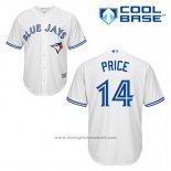 Maglia Baseball Uomo Toronto Blue Jays David Price 14 Bianco Home Cool Base