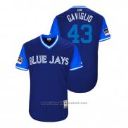 Maglia Baseball Uomo Toronto Blue Jays Sam Gaviglio 2018 LLWS Players Weekend Gaviglio Blu