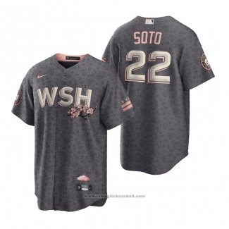 Maglia Baseball Uomo Washington Nationals Juan Soto 2022 City Connect Replica Grigio