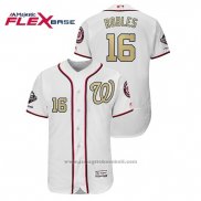 Maglia Baseball Uomo Washington Nationals Victor Robles 2019 Gold Program Flex Base Bianco
