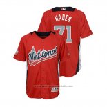 Maglia Baseball Bambino All Star Josh Hader 2018 Home Run Derby National League Rosso