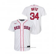 Maglia Baseball Bambino Boston Red Sox David Ortiz Replica Primera Bianco