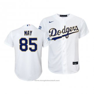 Maglia Baseball Bambino Los Angeles Dodgers Dustin May 2021 Gold Program Replica Bianco