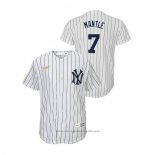Maglia Baseball Bambino New York Yankees Mickey Mantle Cooperstown Collection Home Bianco