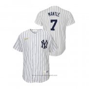 Maglia Baseball Bambino New York Yankees Mickey Mantle Cooperstown Collection Home Bianco