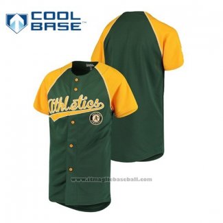 Maglia Baseball Bambino Oakland Athletics Personalizzate Stitches Verde Or