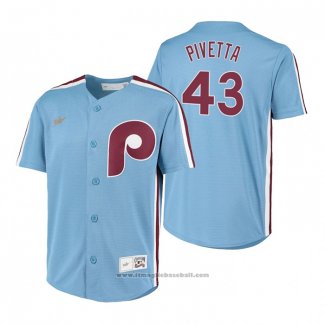 Maglia Baseball Bambino Philadelphia Phillies Nick Pivetta Cooperstown Collection Road Blu