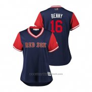 Maglia Baseball Donna Boston Red Sox Andrew Benintendi 2018 LLWS Players Weekend Benny Blu
