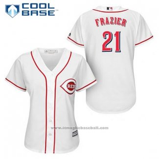 Maglia Baseball Donna Cincinnati Reds Todd Frazier 21 Bianco Home Cool Base