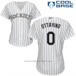 Maglia Baseball Donna Colorado Rockies Adam Ottavino 0 Bianco Autentico Collection Cool Base