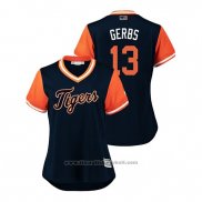 Maglia Baseball Donna Detroit Tigers Mike Gerber 2018 LLWS Players Weekend Gerbs Blu