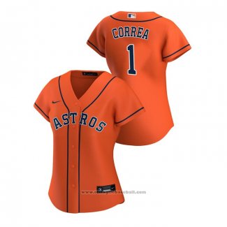 Maglia Baseball Donna Houston Astros Carlos Correa 2020 Replica Alternato Arancione