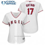 Maglia Baseball Donna Los Angeles Angels 17 Shohei Ohtani Bianco Cool Base