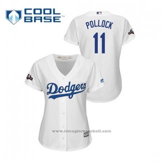 Maglia Baseball Donna Los Angeles Dodgers A.j. Pollock 2020 Replica Home Bianco