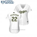 Maglia Baseball Donna Los Angeles Dodgers Clayton Kershaw 2018 Memorial Day Cool Base Bianco