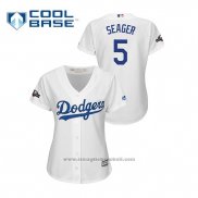 Maglia Baseball Donna Los Angeles Dodgers Corey Seager 2019 Postseason Cool Base Bianco