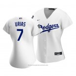 Maglia Baseball Donna Los Angeles Dodgers Julio Urias 2020 Primera Replica Bianco