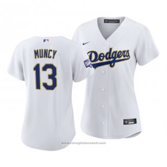 Maglia Baseball Donna Los Angeles Dodgers Max Muncy 2021 Gold Program Replica Bianco