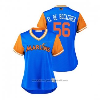 Maglia Baseball Donna Miami Marlins Tayron Guerrero 2018 LLWS Players Weekend El De Bocachica Blu