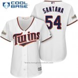 Maglia Baseball Donna Minnesota Twins 2017 Postseason Ervin Santana Bianco Cool Base