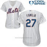 Maglia Baseball Donna New York Mets 27 Jeurys Familia Bianco Cool Base
