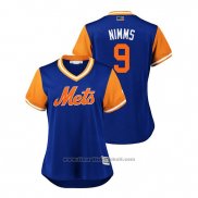 Maglia Baseball Donna New York Mets Brandon Nimmo 2018 LLWS Players Weekend Nimms Blu