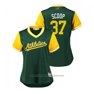 Maglia Baseball Donna Oakland Athletics Edwin Jackson 2018 LLWS Players Weekend Scoop Verde