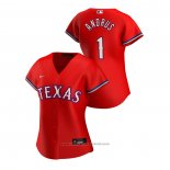 Maglia Baseball Donna Texas Rangers Elvis Andrus 2020 Replica Alternato Rosso