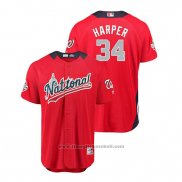 Maglia Baseball Uomo All Star Washington Nationals Bryce Harper 2018 Home Run Derby National League Rosso