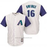 Maglia Baseball Uomo Arizona Diamondbacks 16 Chris Owings Cream Viola Cooperstown