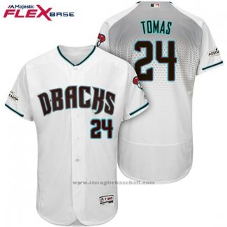 Maglia Baseball Uomo Arizona Diamondbacks 2017 Postseason 24 Yasmany Tomas Bianco Flex Base