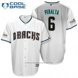 Maglia Baseball Uomo Arizona Diamondbacks 2017 Postseason 6 Peralta Bianco Cool Base