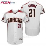 Maglia Baseball Uomo Arizona Diamondbacks 21 Zack Greinke Bianco Rosso Home Flex Base