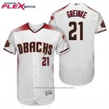 Maglia Baseball Uomo Arizona Diamondbacks 21 Zack Greinke Bianco Rosso Home Flex Base