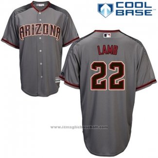 Maglia Baseball Uomo Arizona Diamondbacks 22 Jake Lamb Grigio 2017 Cool Base