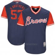 Maglia Baseball Uomo Atlanta Braves 2017 Little League World Series 57 Rex Brothers Blu