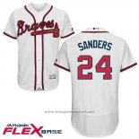 Maglia Baseball Uomo Atlanta Braves 24 Deion Sanders Autentico Collection Bianco Flex Base