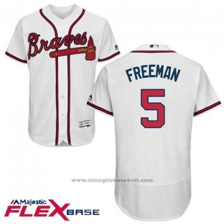 Maglia Baseball Uomo Atlanta Braves 5 Frojodie Freeman Autentico Collection Flex Base Bianco