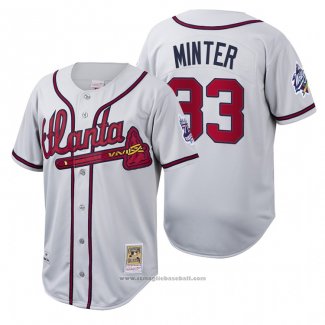 Maglia Baseball Uomo Atlanta Braves A.j. Minter Cooperstown Collection Autentico Bianco