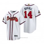 Maglia Baseball Uomo Atlanta Braves Adam Duvall 2022 Gold Program Replica Bianco